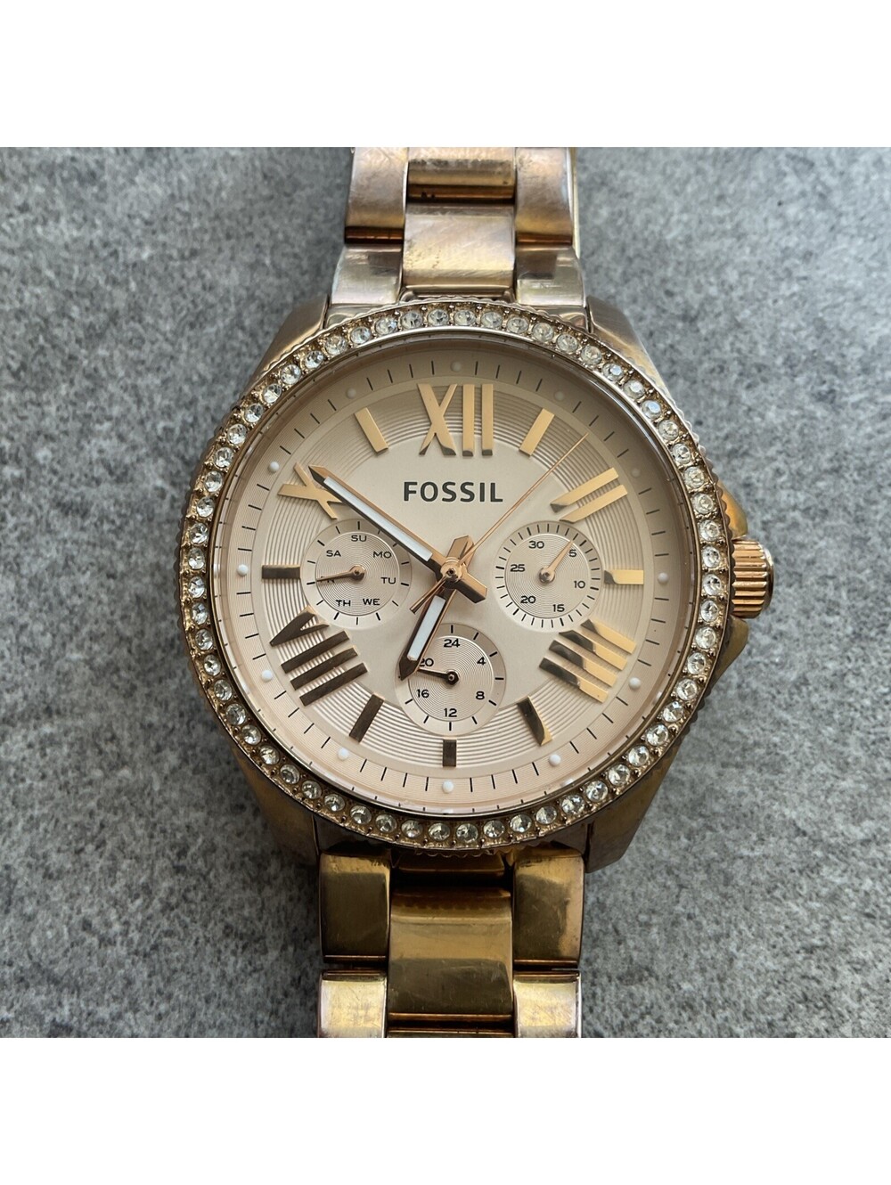 Fossil Cecile AM4483 Womens Stainless Steel Analog Dial Quartz Wrist Watch Bin Y